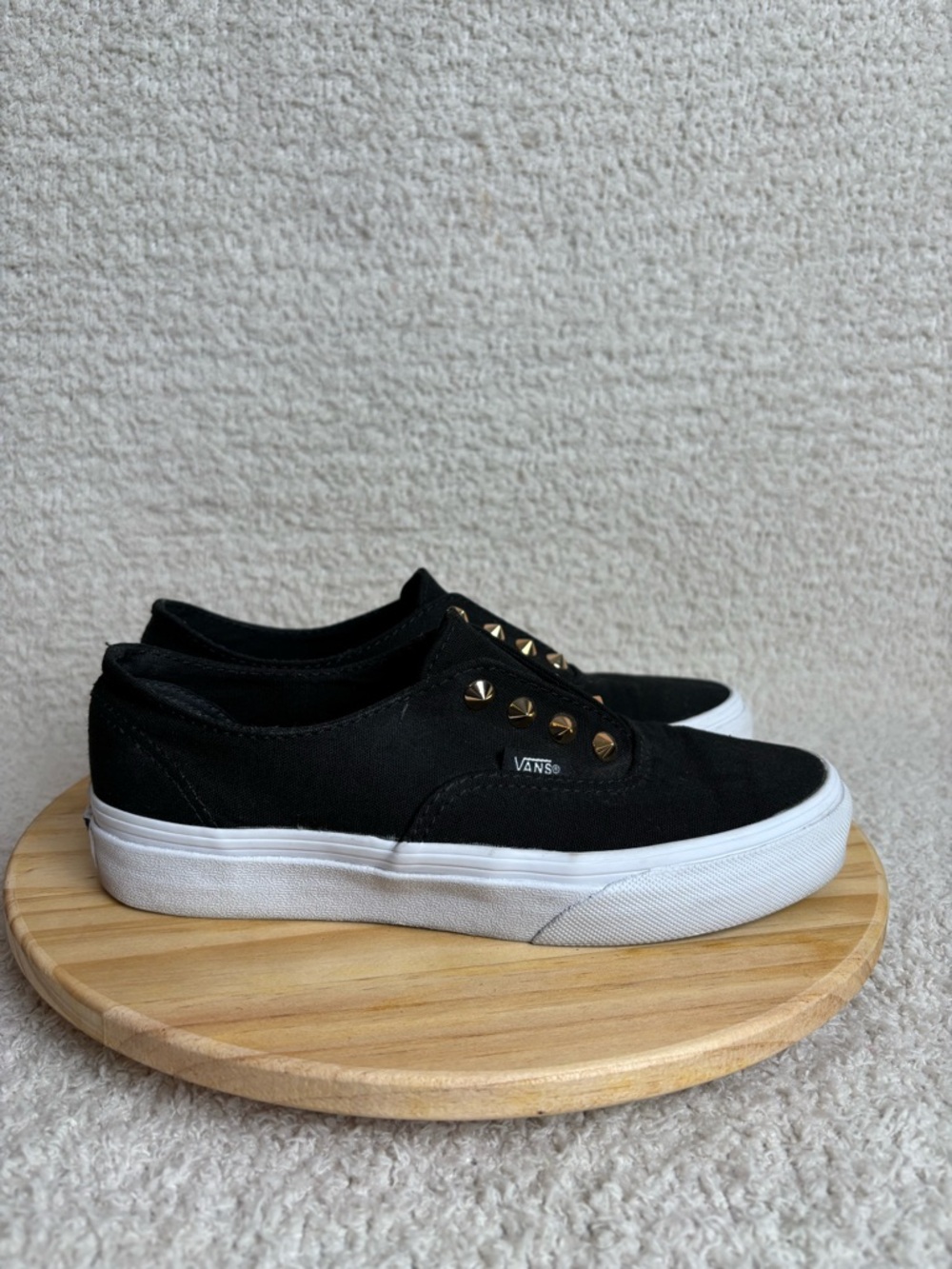 Vans Authentic Sneakers M 4.5 W 6 Gore Stud Canvas Slip On Sneaker in Black